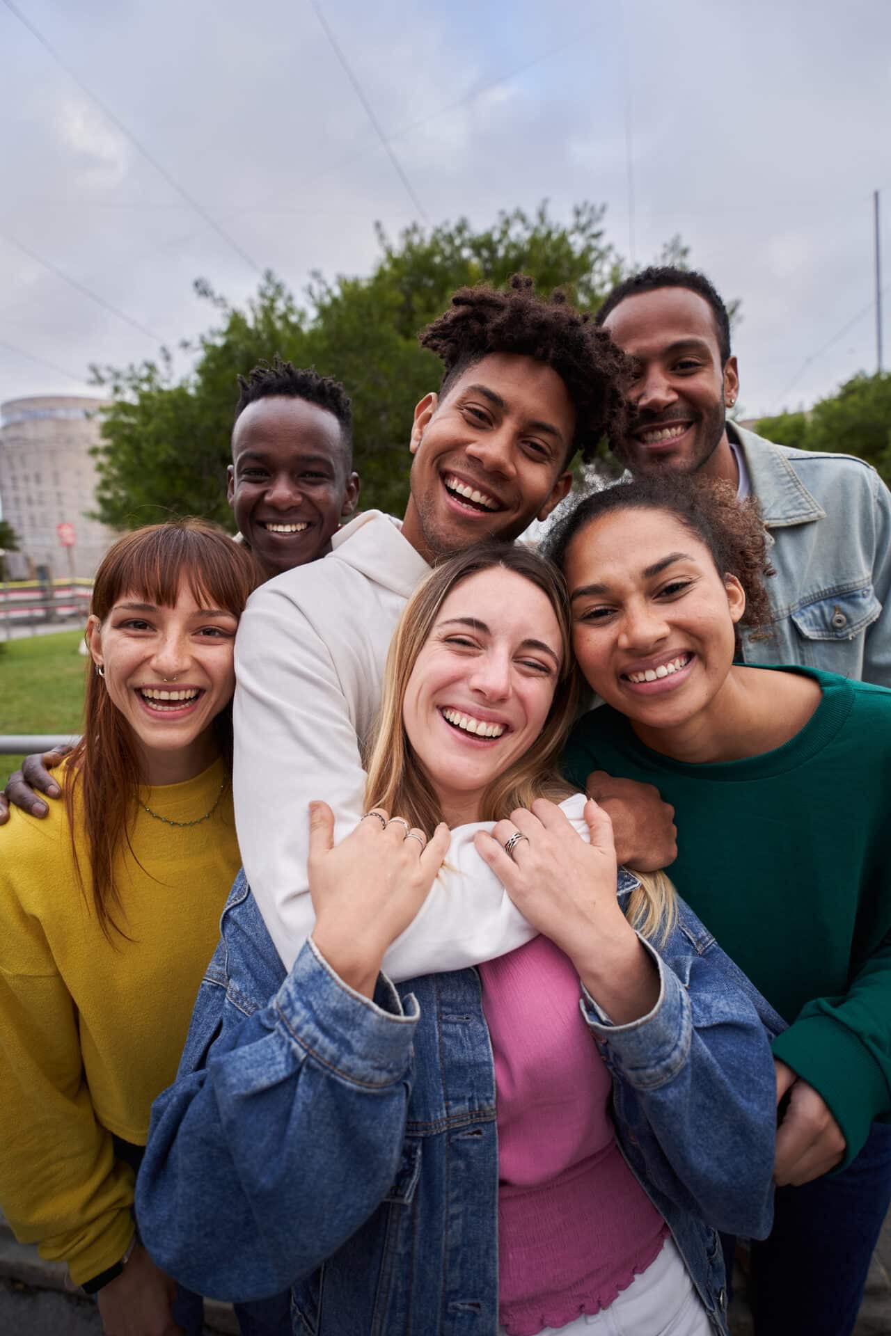 diverse group of teens